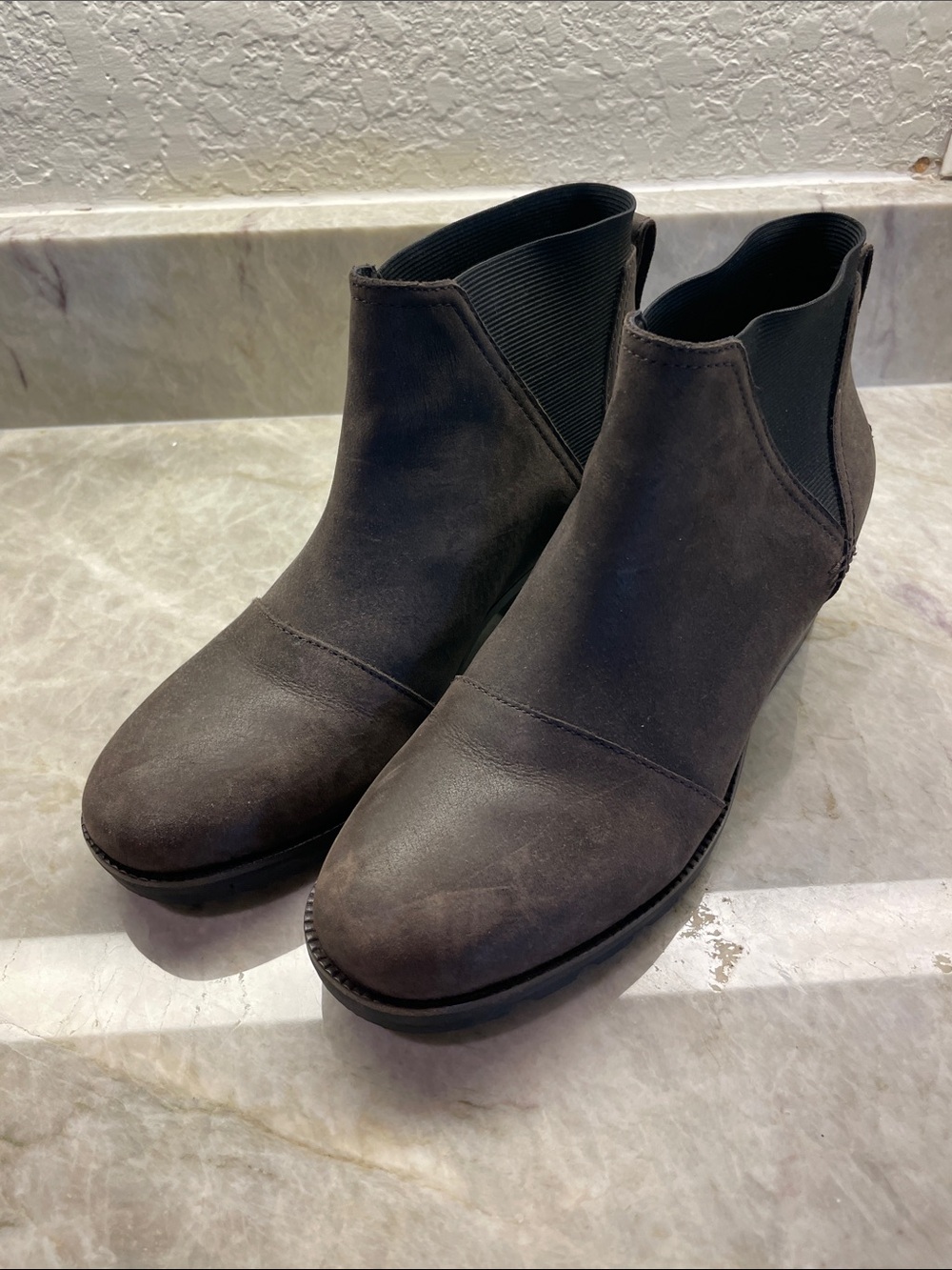 Sorel Women’s Ankle Booties in Dark Brown - Sleek Chelsea Style